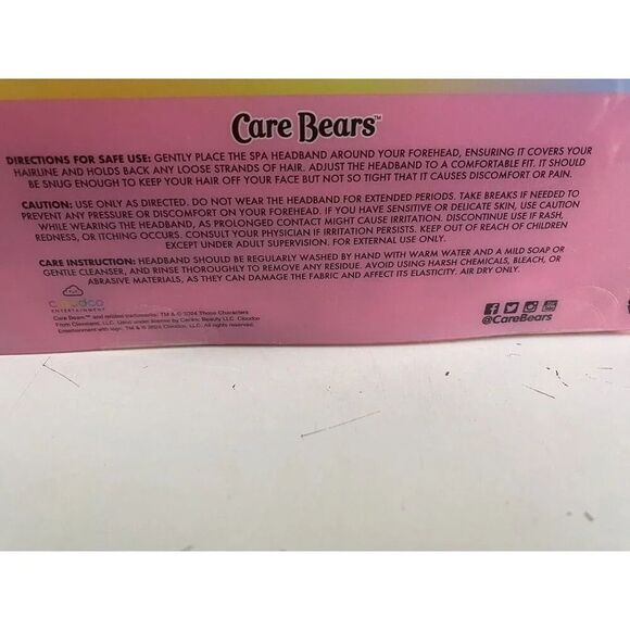 Care Bears Spa Headband Cheer Bear Pink With Rainbow Plush NEW - Picture 4 of 7